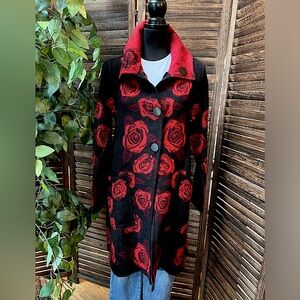 Floral Rose brocade Reversible coat! 2 in 1